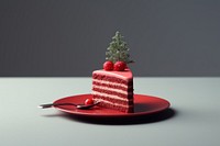 Red cake dessert strawberry christmas fruit. AI generated Image by rawpixel.