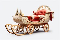 Christmas sleigh carriage vehicle white background. AI generated Image by rawpixel.
