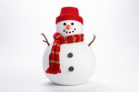 Snowman toy winter white white background. AI generated Image by rawpixel.