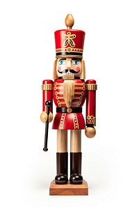 Wooden Nutcracker nutcracker white background representation. 