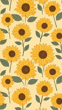 Sunflower pattern backgrounds plant. AI generated Image by rawpixel.