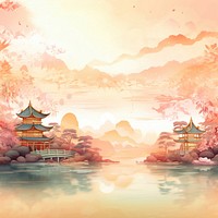 Chinese pond landscape outdoors nature. AI generated Image by rawpixel.