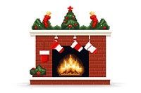 Christmas fireplace christmas hearth illuminated. AI generated Image by rawpixel.