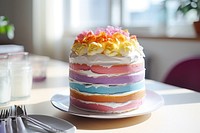 Rainbow Cake cake dessert food. AI generated Image by rawpixel.