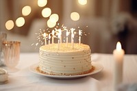Birthday celebration cake dessert candle table. AI generated Image by rawpixel.