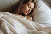 Sleeping blanket adult woman. AI generated Image by rawpixel.