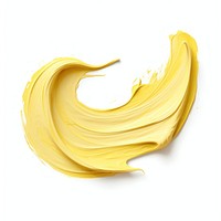 Flat pale yellowpaint brushstroke white background abstract produce. AI generated Image by rawpixel.
