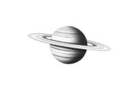 Saturn space white background monochrome. AI generated Image by rawpixel.