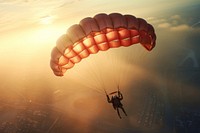 Man parachute paragliding recreation adventure. AI generated Image by rawpixel.