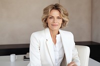 Business woman portrait sitting adult. AI generated Image by rawpixel.