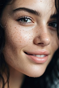 Freckles adult woman skin. AI generated Image by rawpixel.
