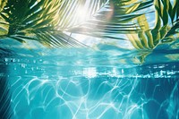 Palm leaves underwater backgrounds outdoors. AI generated Image by rawpixel.