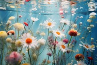 Wildflowers underwater backgrounds outdoors. AI generated Image by rawpixel.