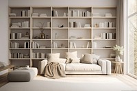 Books architecture furniture bookshelf. AI generated Image by rawpixel.