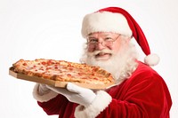 Santa holding pizza christmas adult food. AI generated Image by rawpixel.