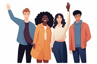 Young people adult white background togetherness. AI generated Image by rawpixel.