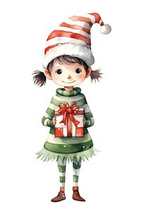 Cute elf christmas white background representation. AI generated Image by rawpixel.