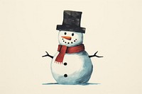 Cute snowman winter anthropomorphic representation. 