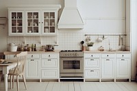 Aesthetic kitchen furniture cabinet refrigerator. AI generated Image by rawpixel.