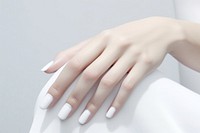 Aesthetic nails manicure finger white. AI generated Image by rawpixel.