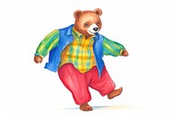 Bear wearing clothes drawing mammal representation. AI generated Image by rawpixel.