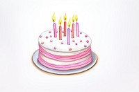 Birthday cake dessert food pink. AI generated Image by rawpixel.