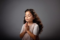 Girl doing Anjali Mudra pose portrait photo contemplation. AI generated Image by rawpixel.