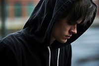 Emo hoodie portrait photo disappointment. AI generated Image by rawpixel.
