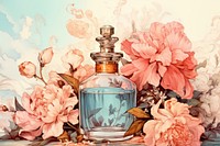 Vintage old style illustration painting perfume bottle. AI generated Image by rawpixel.