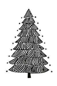 Christmas tree drawing white line. AI generated Image by rawpixel.