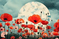 Poppy flower field outdoors nature plant. AI generated Image by rawpixel.