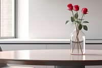 Modern kitchen table vase rose furniture. AI generated Image by rawpixel.