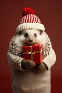 Hedgehog hedgehog animal christmas. AI generated Image by rawpixel.