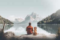 Dog wilderness landscape outdoors. AI generated Image by rawpixel.