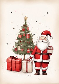 Postcard merry christmas red bag celebration. AI generated Image by rawpixel.