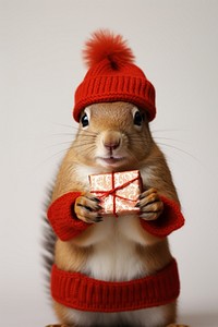 Squirrel squirrel animal christmas. AI generated Image by rawpixel.