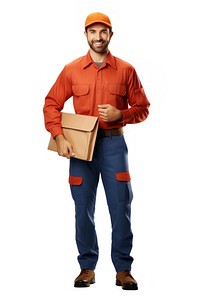 A postman standing hardhat adult. AI generated Image by rawpixel.
