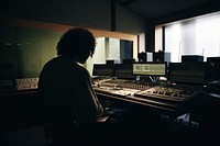 American African man studio recording computer. AI generated Image by rawpixel.