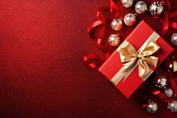 Christmas present ribbon red. AI generated Image by rawpixel.
