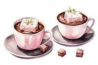 Chocolate cup dessert saucer. AI generated Image by rawpixel.