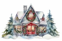 Winter house christmas architecture celebration. AI generated Image by rawpixel.