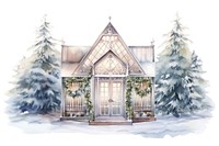 Winter house christmas architecture building. AI generated Image by rawpixel.