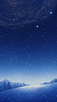 Winter snow lanscapes night backgrounds astronomy. 