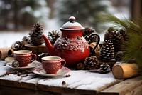 Cup christmas teapot kettle. AI generated Image by rawpixel.