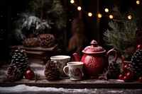 Christmas cup kettle teapot. AI generated Image by rawpixel.