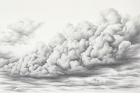  Cloudy sky landscape drawing white nature. AI generated Image by rawpixel.