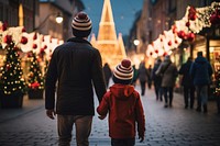 Walking christmas street adult. AI generated Image by rawpixel.