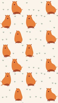 Capybara backgrounds wallpaper pattern. AI generated Image by rawpixel.
