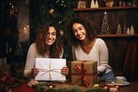 Christmas cheerful adult women. AI generated Image by rawpixel.