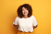 Mixed raced chubby woman sitting smile cheerful laughing. AI generated Image by rawpixel.